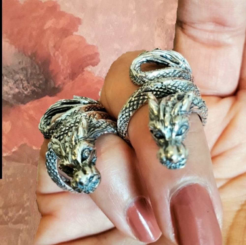 NEW 925 Sterling Silver Protection Dragon Ring - Picture 7 of 10